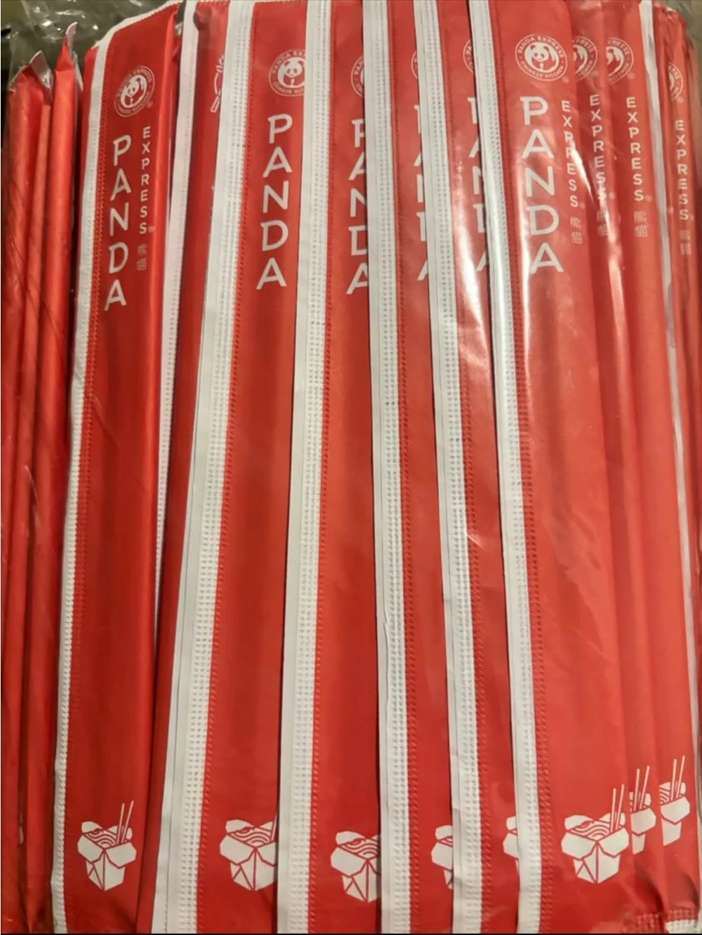Red Disposable Chopsticks Package 100 Sets